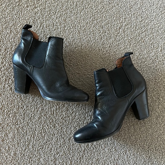 Jack Wills Barcombe leather Chelsea boot stacked heel chunky ankle bootie boots - Picture 2 of 13